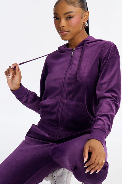 Two-Piece Velour Tracksuit Set
