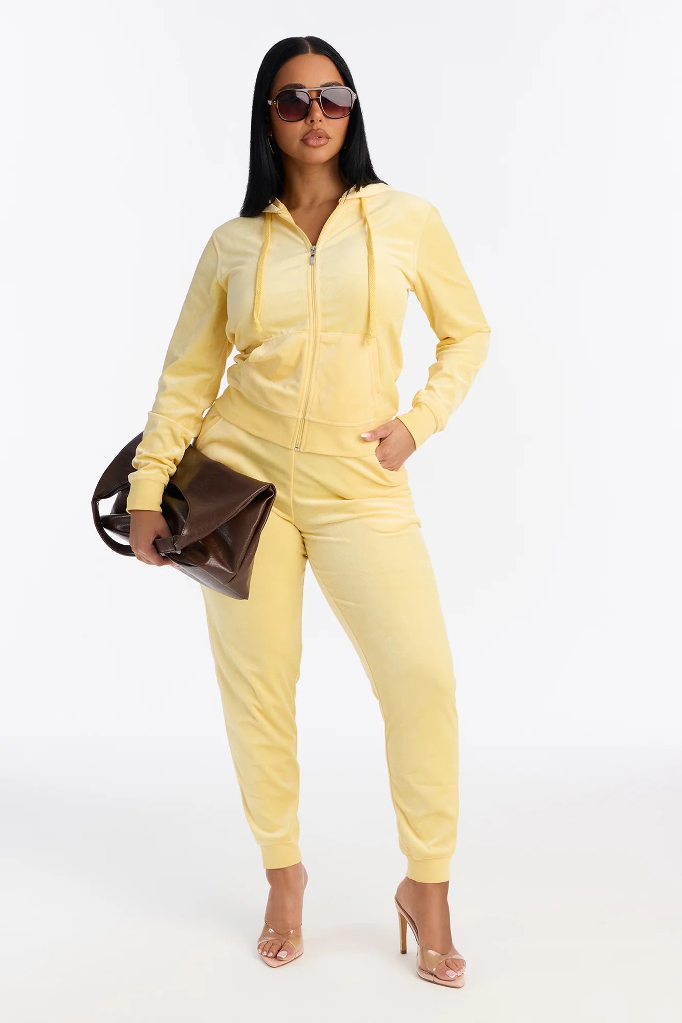 Two-Piece Velour Tracksuit Set