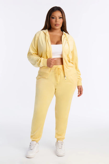 Two-Piece Velour Tracksuit Set