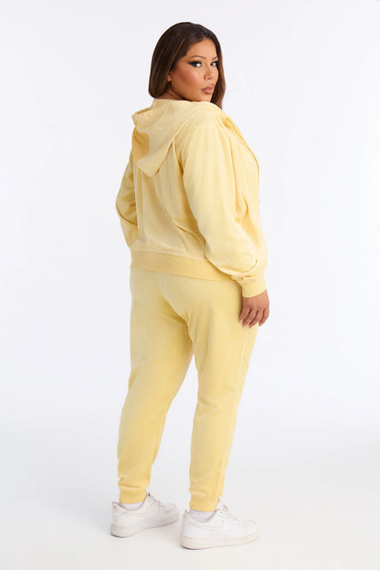 Two-Piece Velour Tracksuit Set
