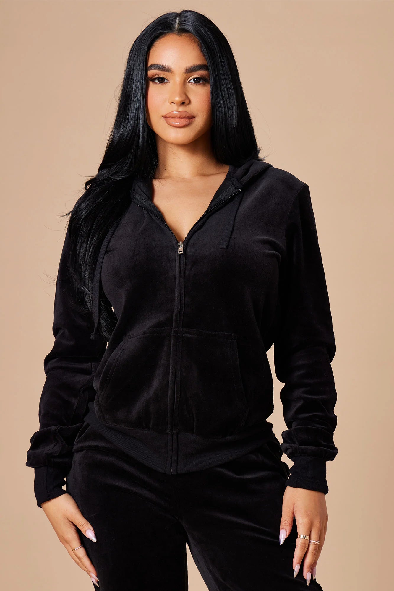 Two-Piece Velour Tracksuit Set