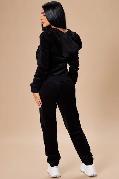 Two-Piece Velour Tracksuit Set