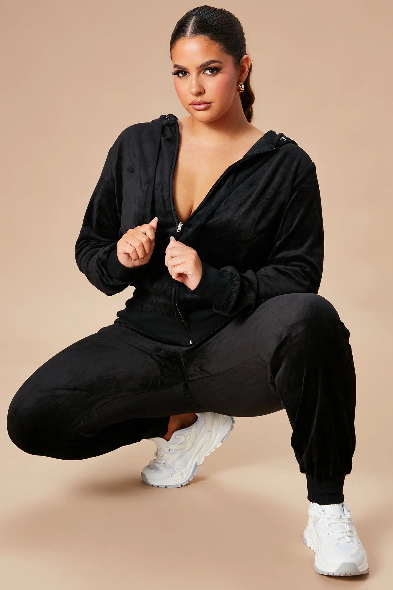 Two-Piece Velour Tracksuit Set
