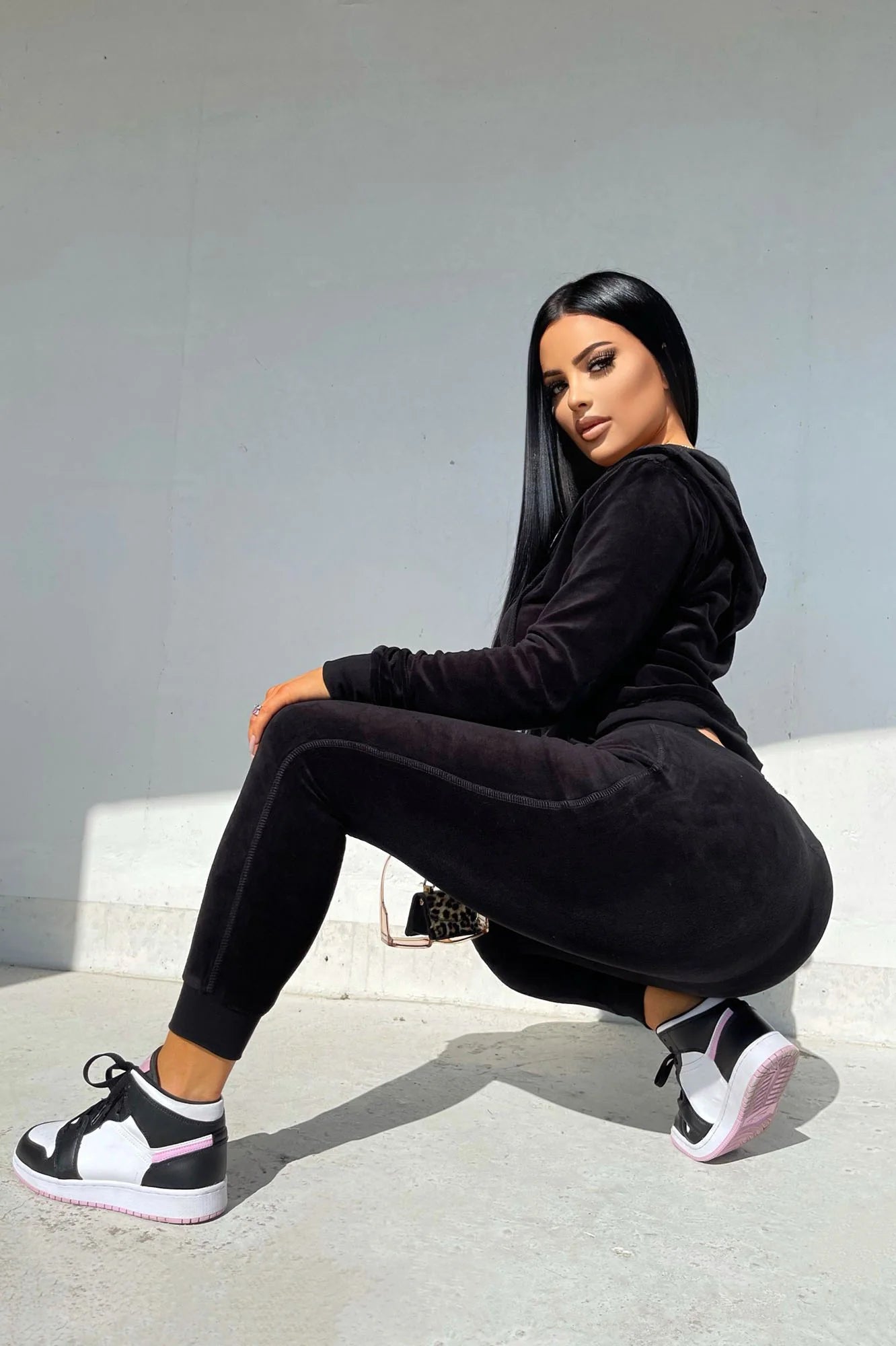 Two-Piece Velour Tracksuit Set