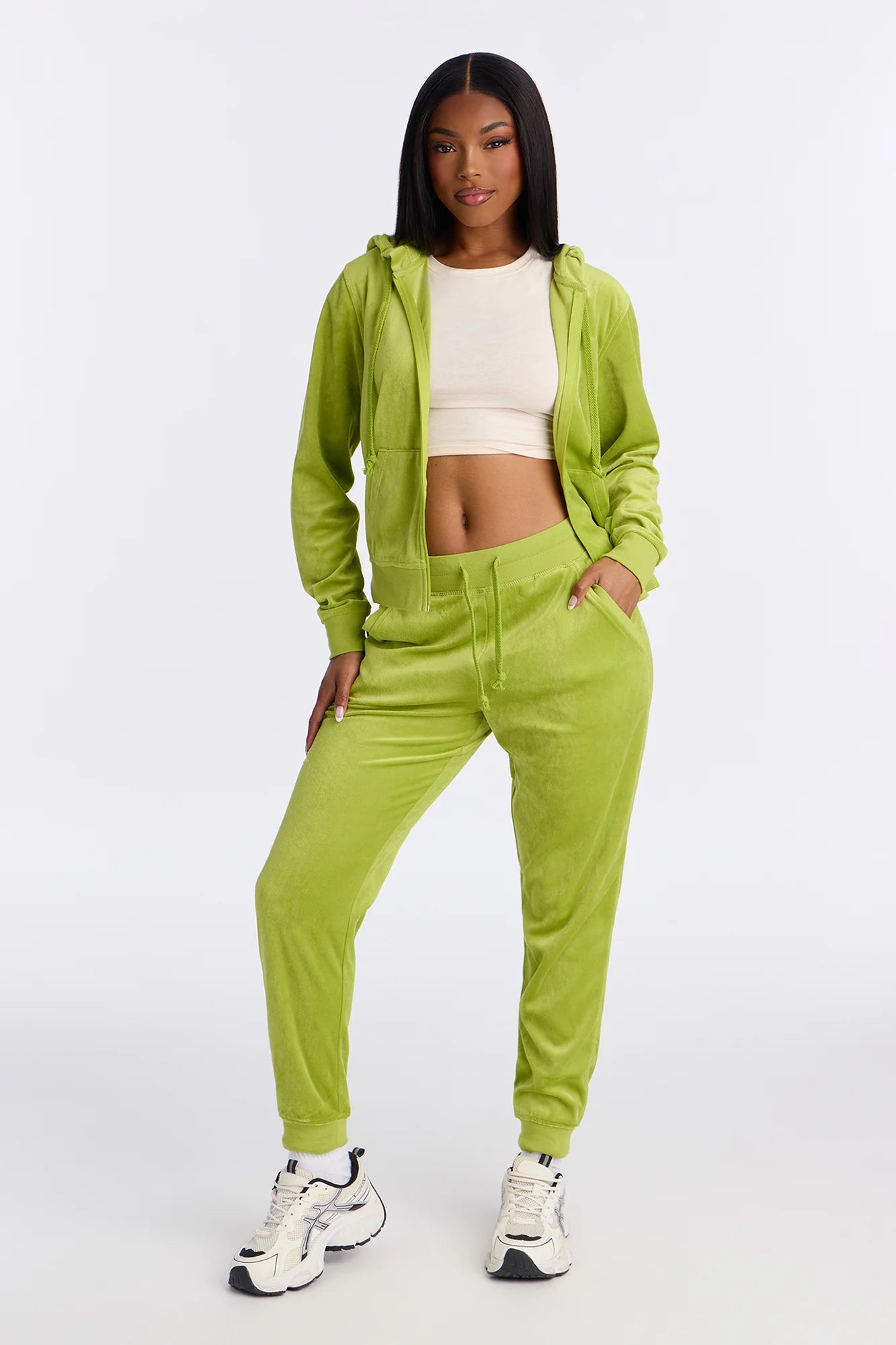 Two-Piece Velour Tracksuit Set