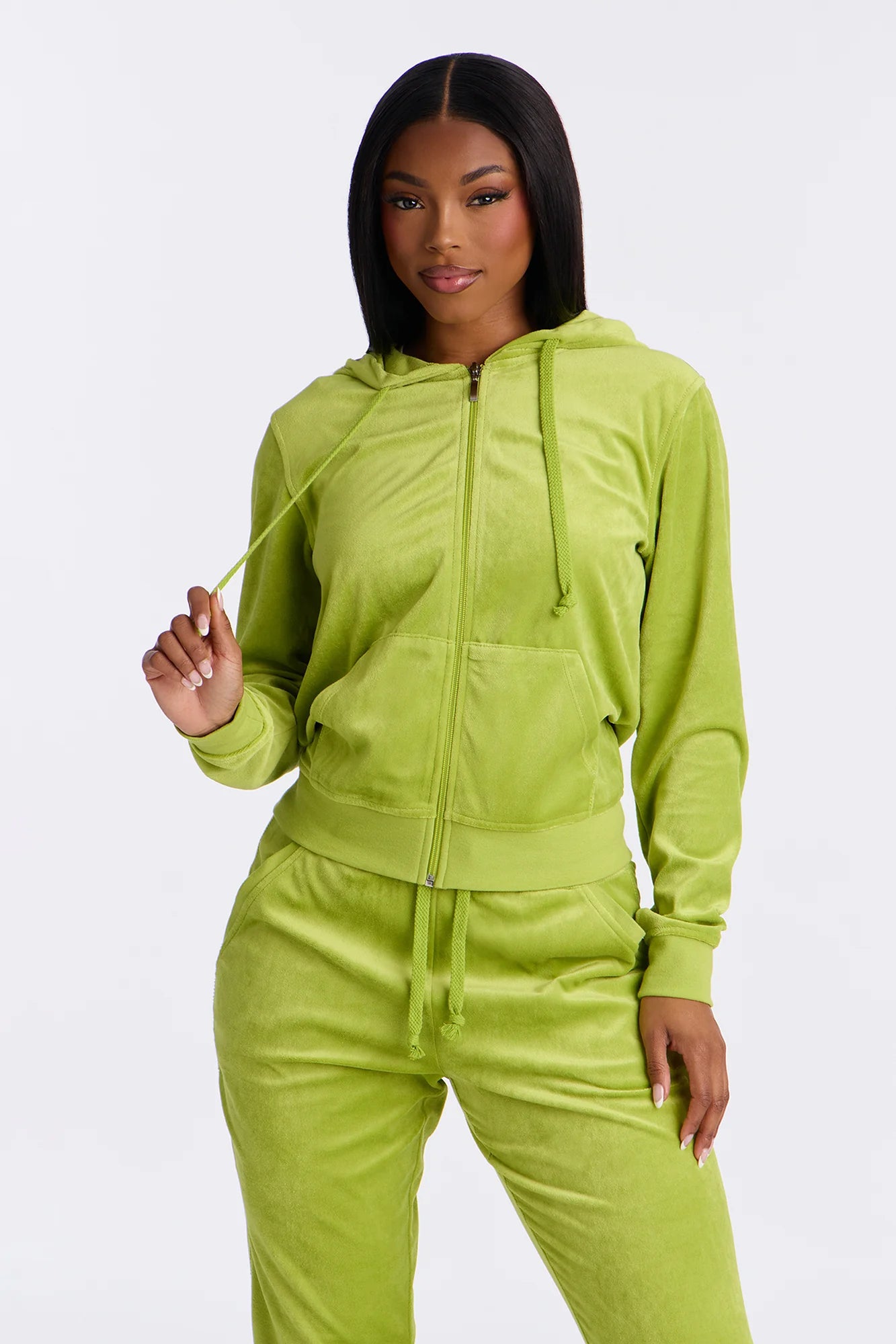 Two-Piece Velour Tracksuit Set