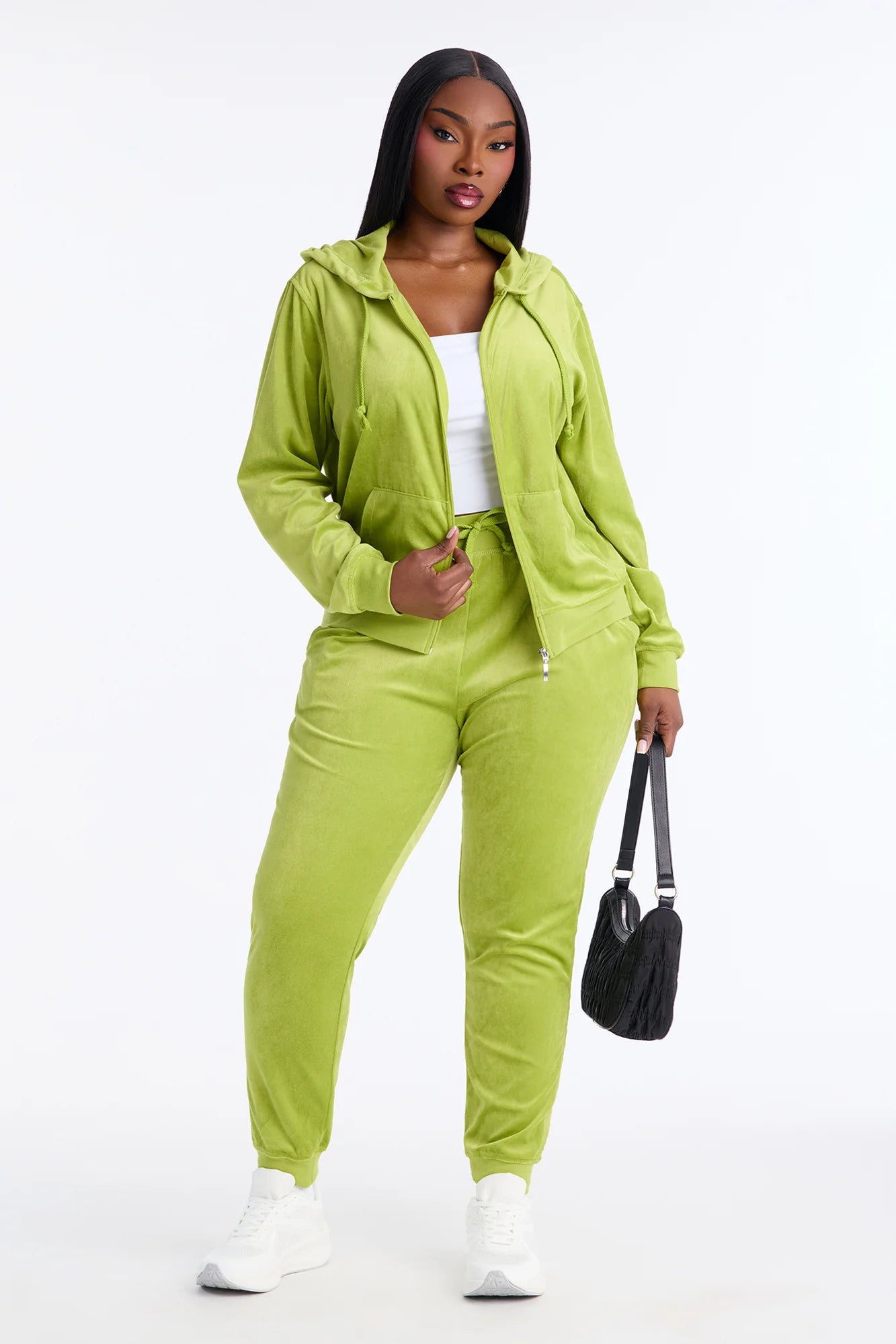 Two-Piece Velour Tracksuit Set