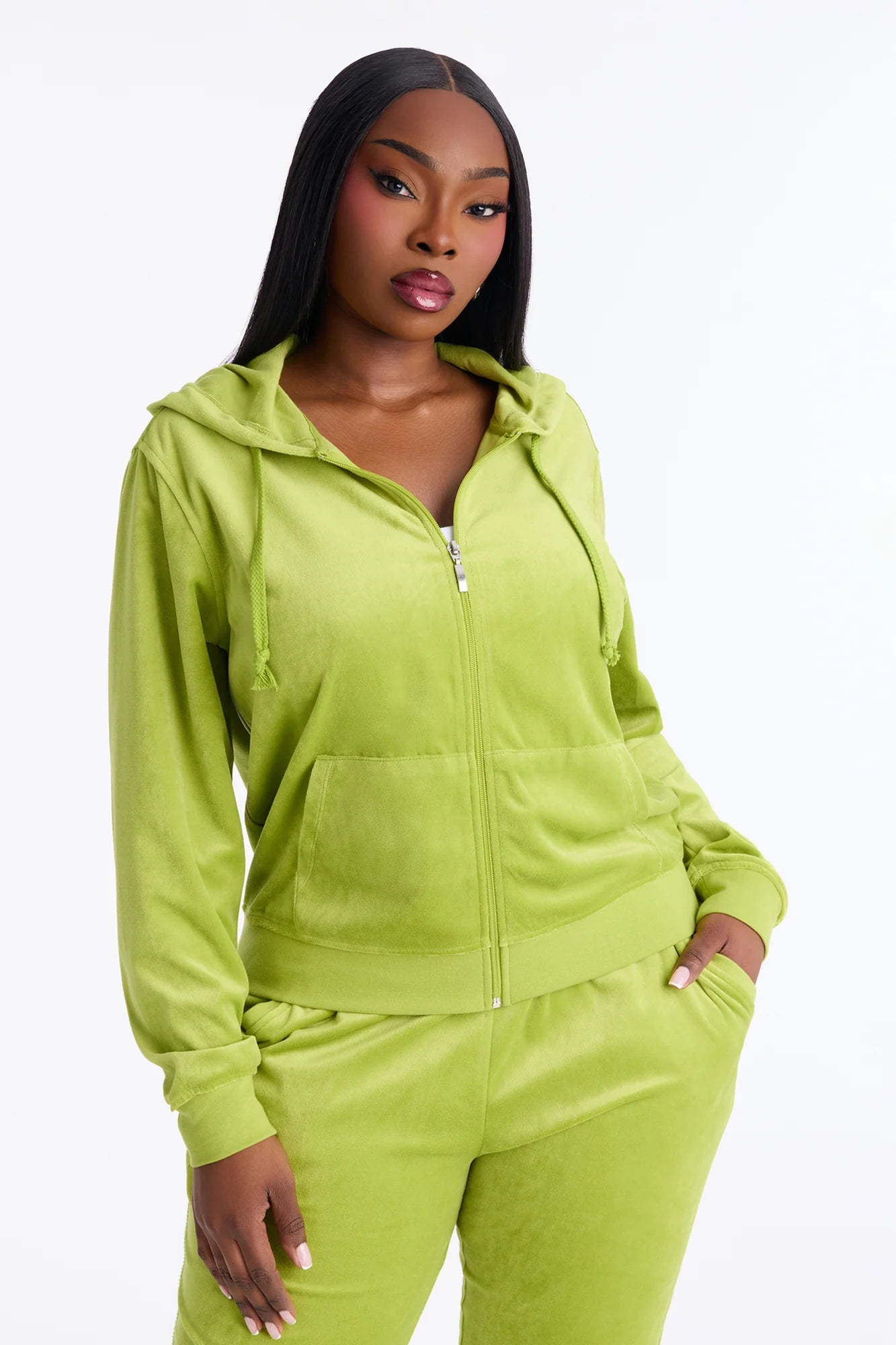 Two-Piece Velour Tracksuit Set