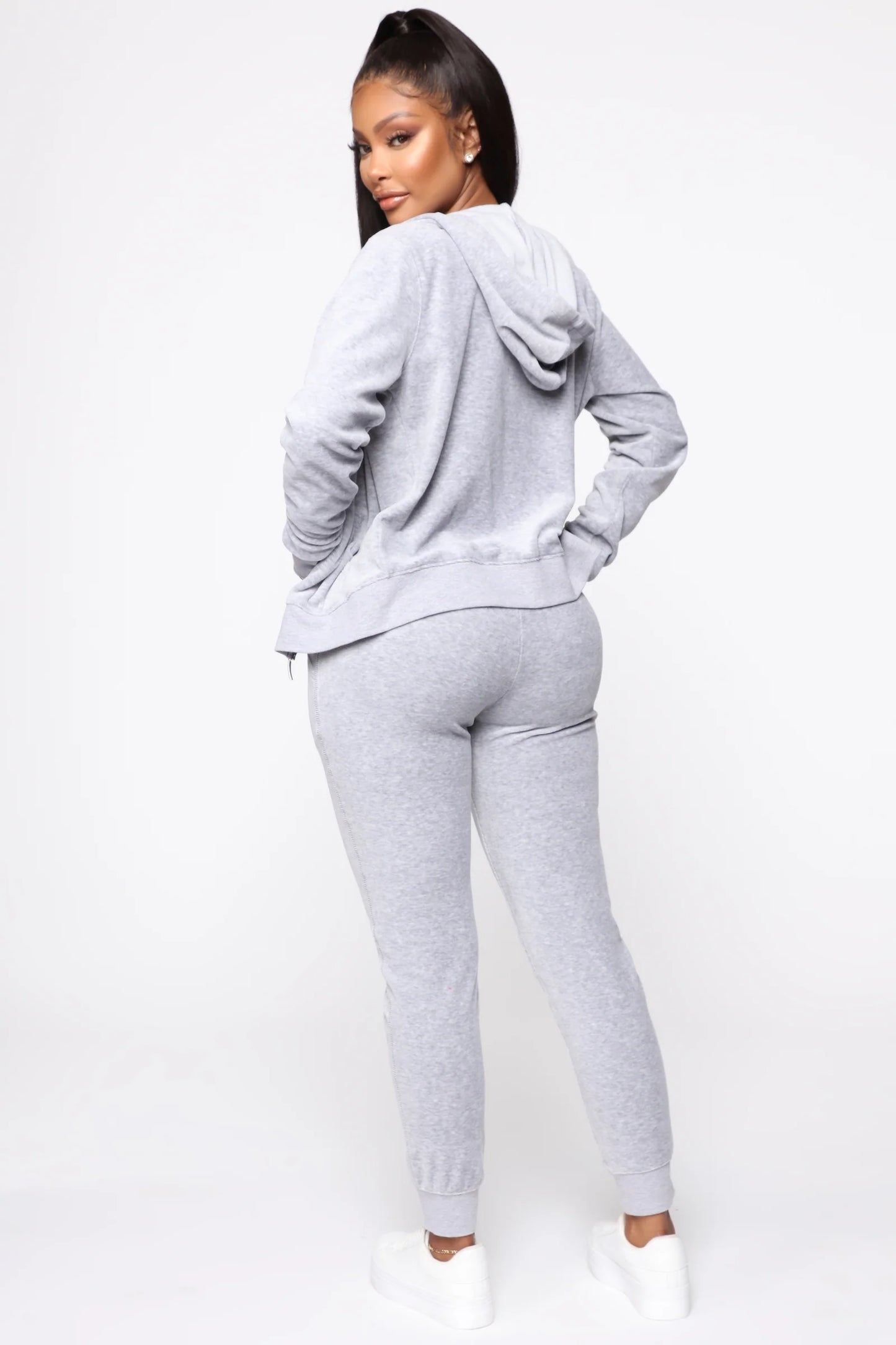 Two-Piece Velour Tracksuit Set