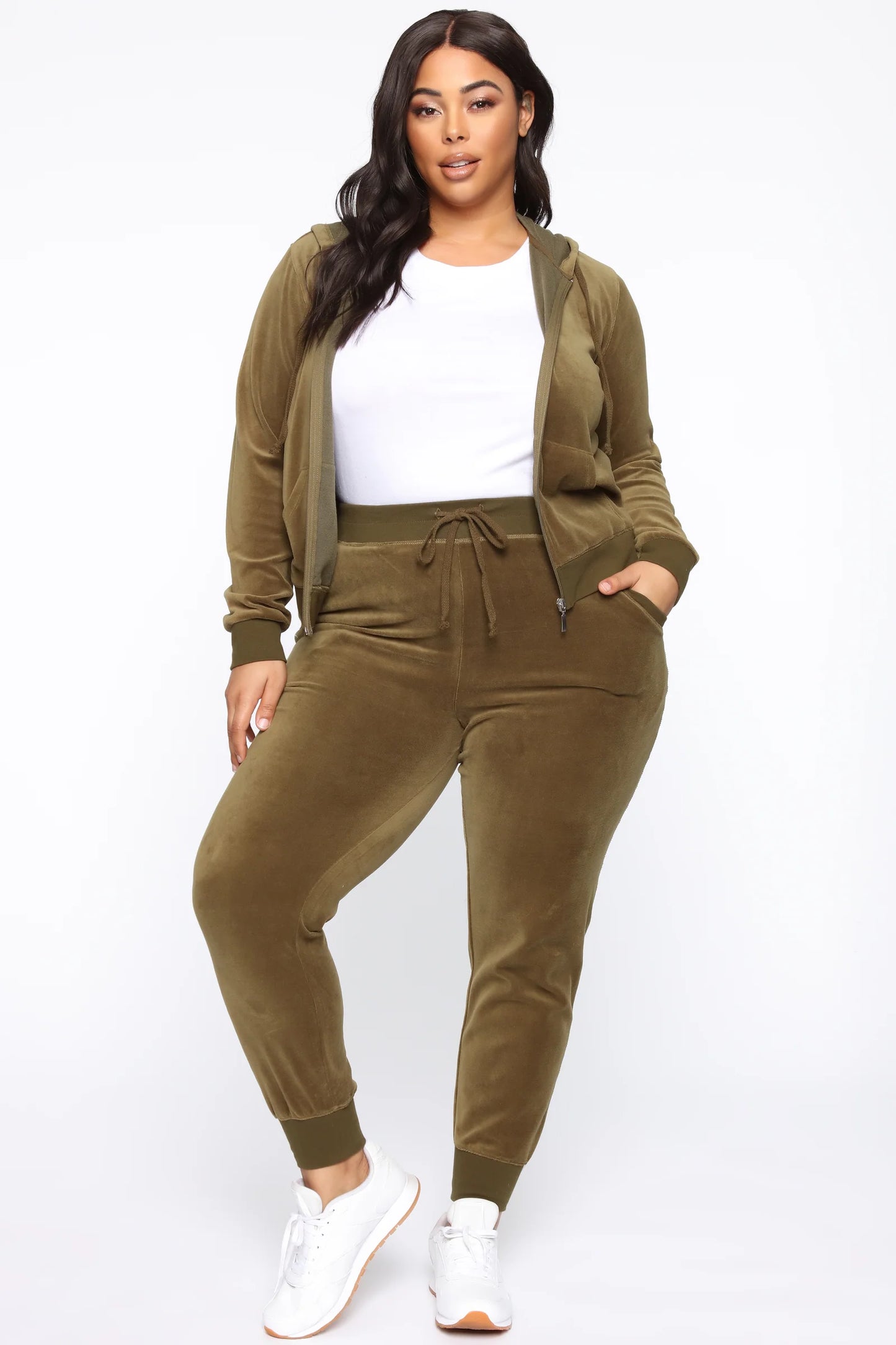 Two-Piece Velour Tracksuit Set