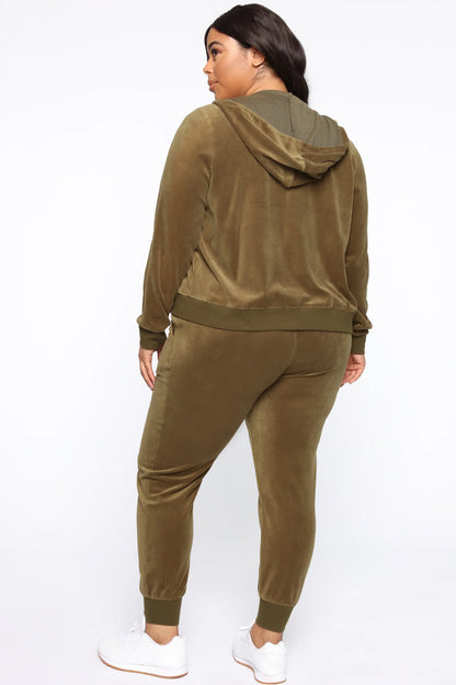 Two-Piece Velour Tracksuit Set
