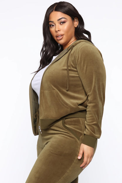 Two-Piece Velour Tracksuit Set
